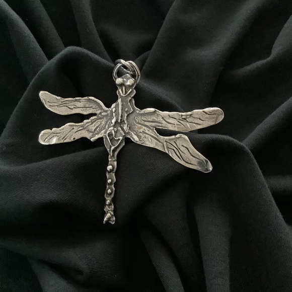 Silver Dragonfly Pendant Necklace - Picture 1 of 2